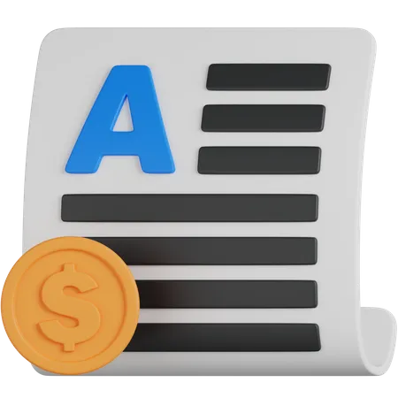 Paid Articles  3D Icon