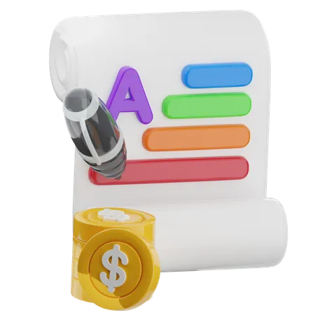 Paid Articles  3D Icon