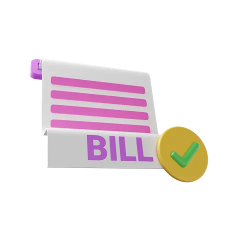 Paid Bill  3D Icon