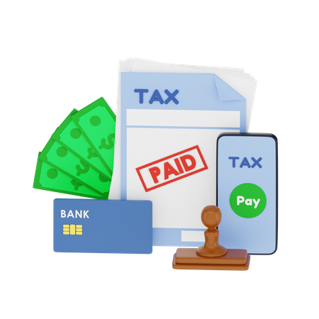 Paid Billing Tax  3D Icon