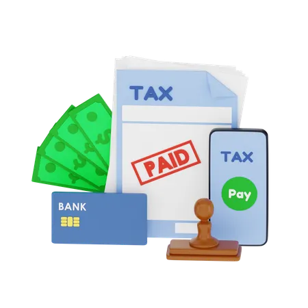 Paid Billing Tax  3D Icon