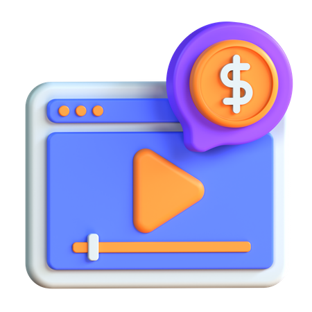 Paid Content  3D Icon