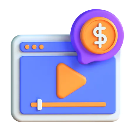 Paid Content  3D Icon