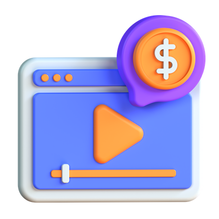 Paid Content  3D Icon