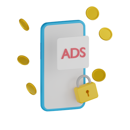 Paid Mobile Advertisement  3D Icon