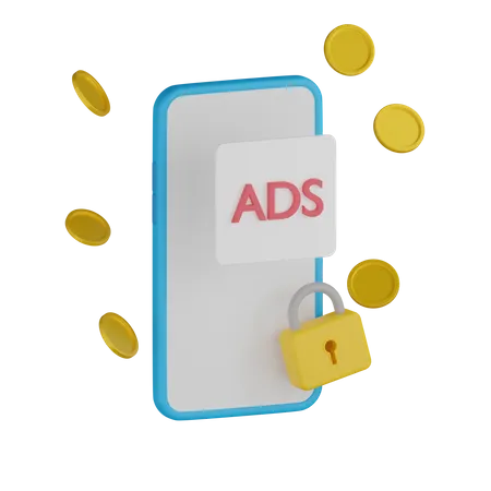 Paid Mobile Advertisement  3D Icon