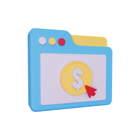 Paid Per Click  3D Icon