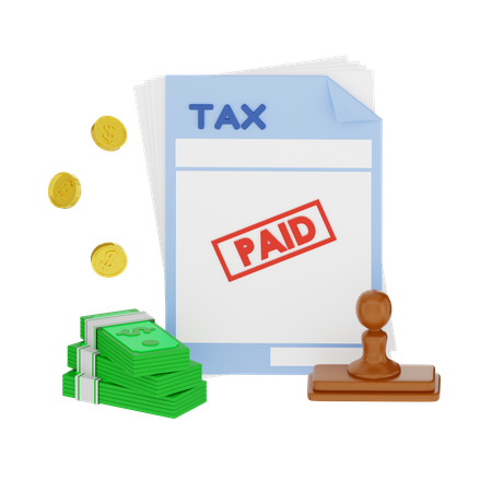 Paid Tax  3D Icon