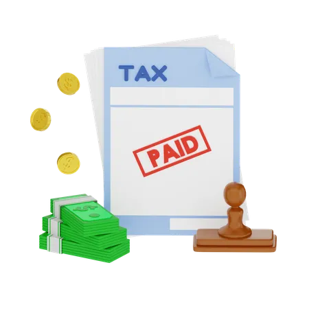 Paid Tax  3D Icon