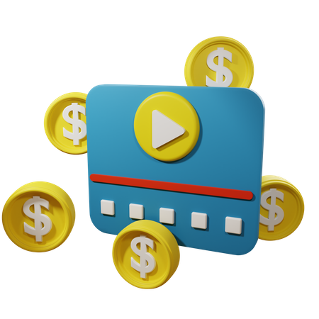Paid Video  3D Icon