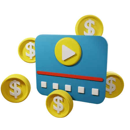 Paid Video  3D Icon