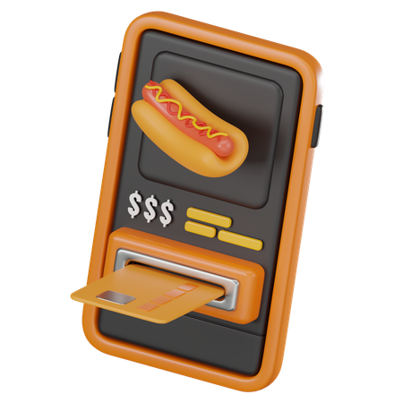 Paiement alimentaire en ligne  3D Icon