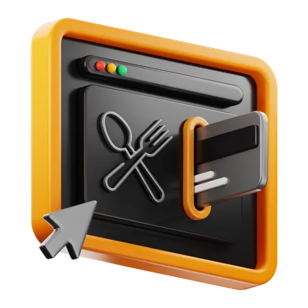 Paiement alimentaire en ligne  3D Icon