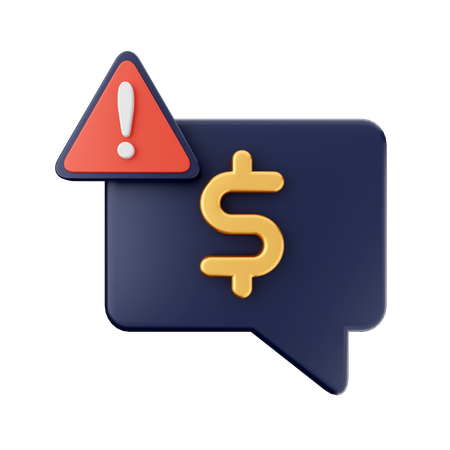 Chat d'avertissement de paiement  3D Icon