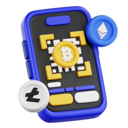 Code-barres de paiement Bitcoin  3D Icon