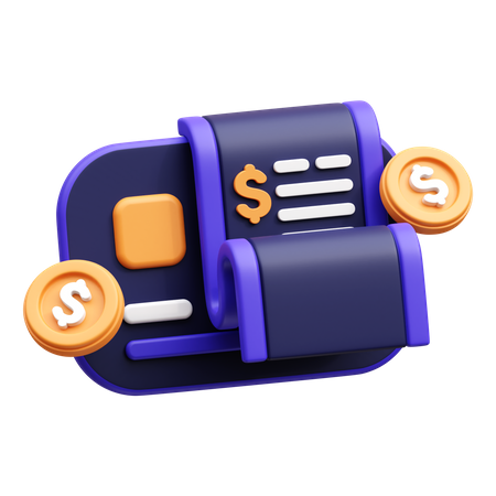 Paiement de factures  3D Icon