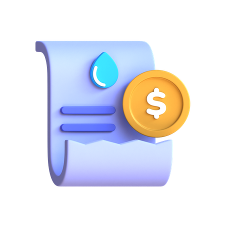 Paiement de la facture d'eau  3D Icon