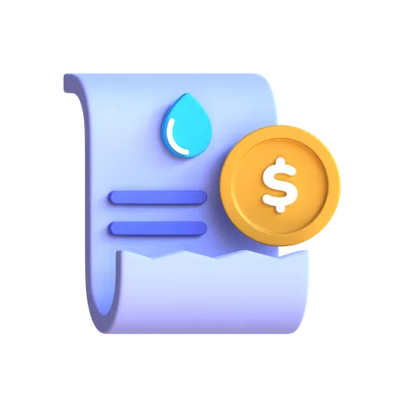 Paiement de la facture d'eau  3D Icon