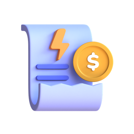 Paiement de la facture d'électricité  3D Icon