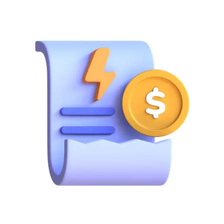 Paiement de la facture d'électricité  3D Icon