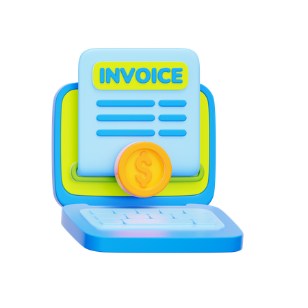 Paiement de facture en ligne  3D Icon