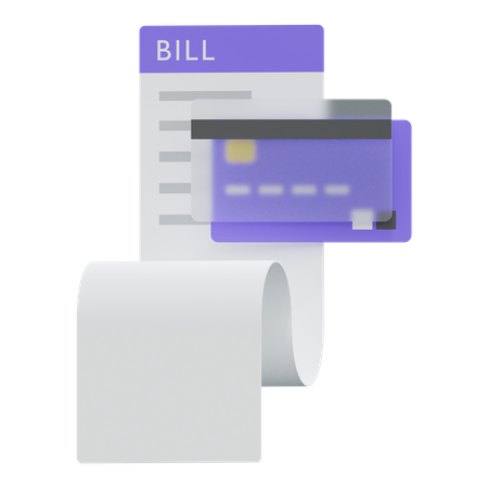 Paiement de facture et carte de crédit  3D Illustration