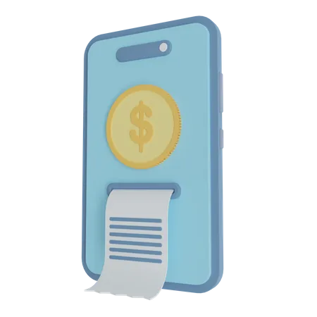 Paiement de facture mobile  3D Icon