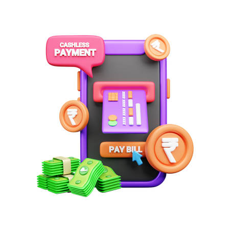 Paiement de facture en ligne  3D Icon