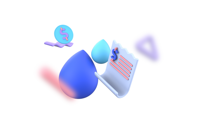 Paiement de la facture d'eau  3D Icon