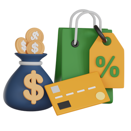 Paiement des achats  3D Icon