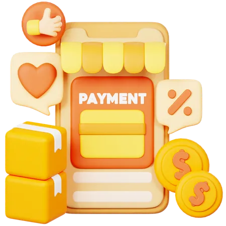 Paiement en ligne  3D Illustration