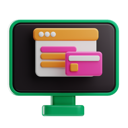 Paiement en ligne  3D Icon