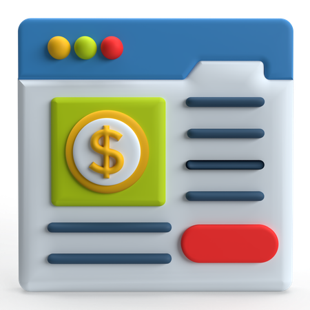 Paiement en ligne  3D Icon