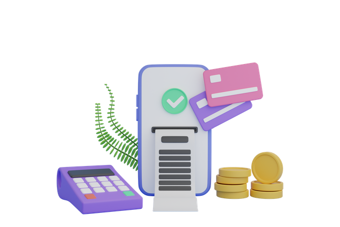 Paiement en ligne  3D Illustration