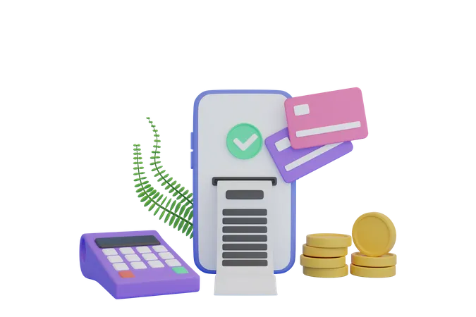 Paiement en ligne  3D Illustration