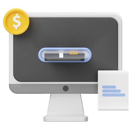 Paiement en ligne  3D Icon