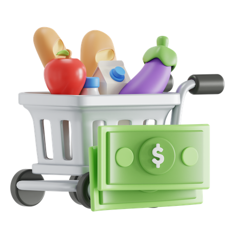 Paiement d'épicerie  3D Icon