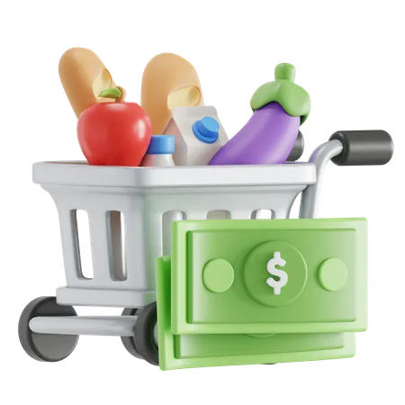 Paiement d'épicerie  3D Icon