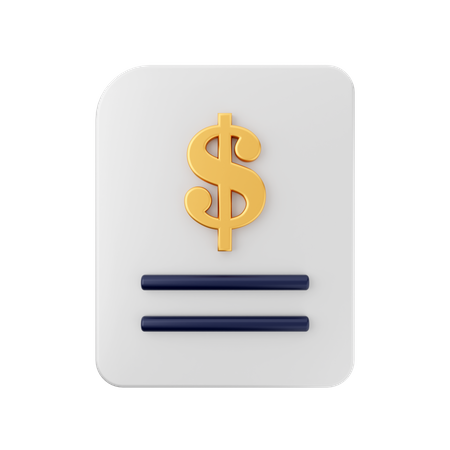 Facture de paiement  3D Icon