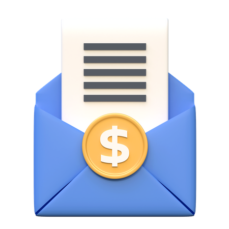 Courrier de paiement  3D Icon