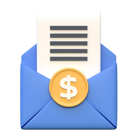 Courrier de paiement  3D Icon