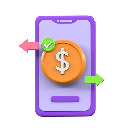 Paiement mobile  3D Icon