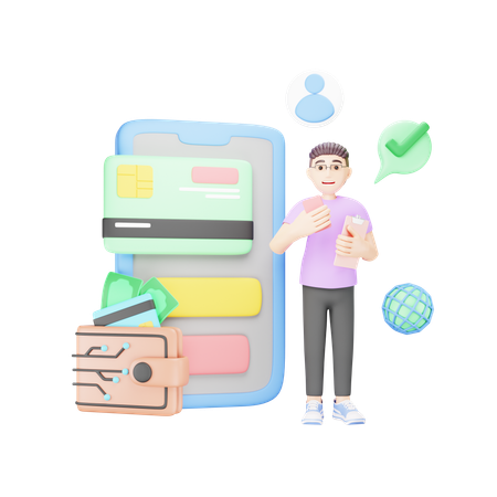 Paiement mobile  3D Icon