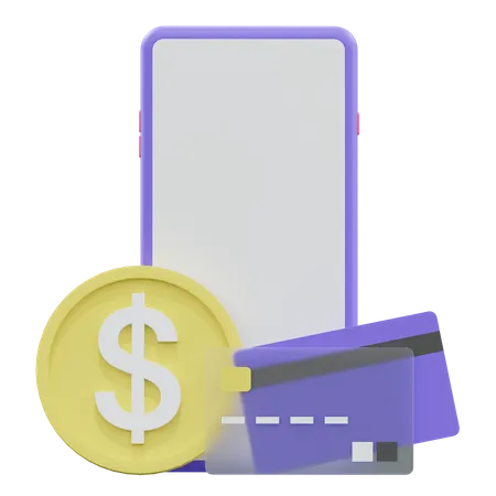 Paiement mobile  3D Illustration