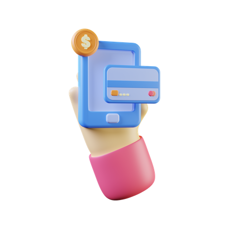 Paiement mobile  3D Illustration