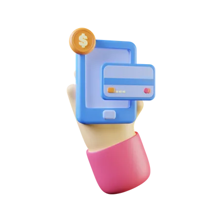 Paiement mobile  3D Illustration