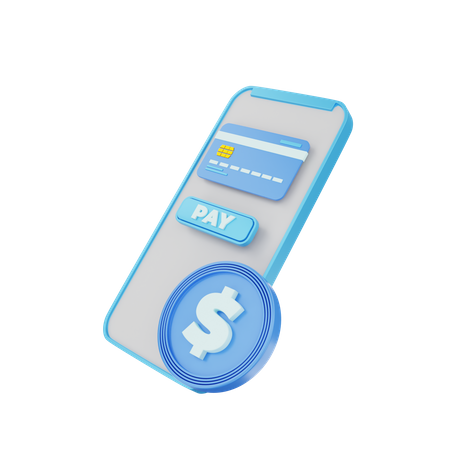 Paiement mobile  3D Illustration