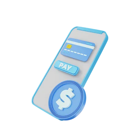 Paiement mobile  3D Illustration