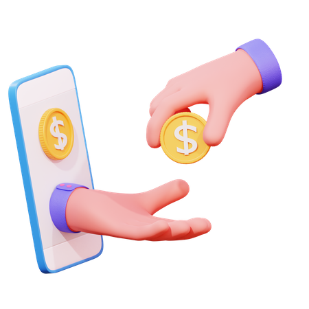 Paiement mobile  3D Icon