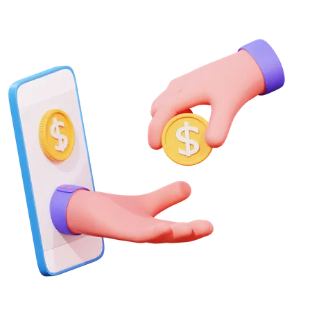 Paiement mobile  3D Icon